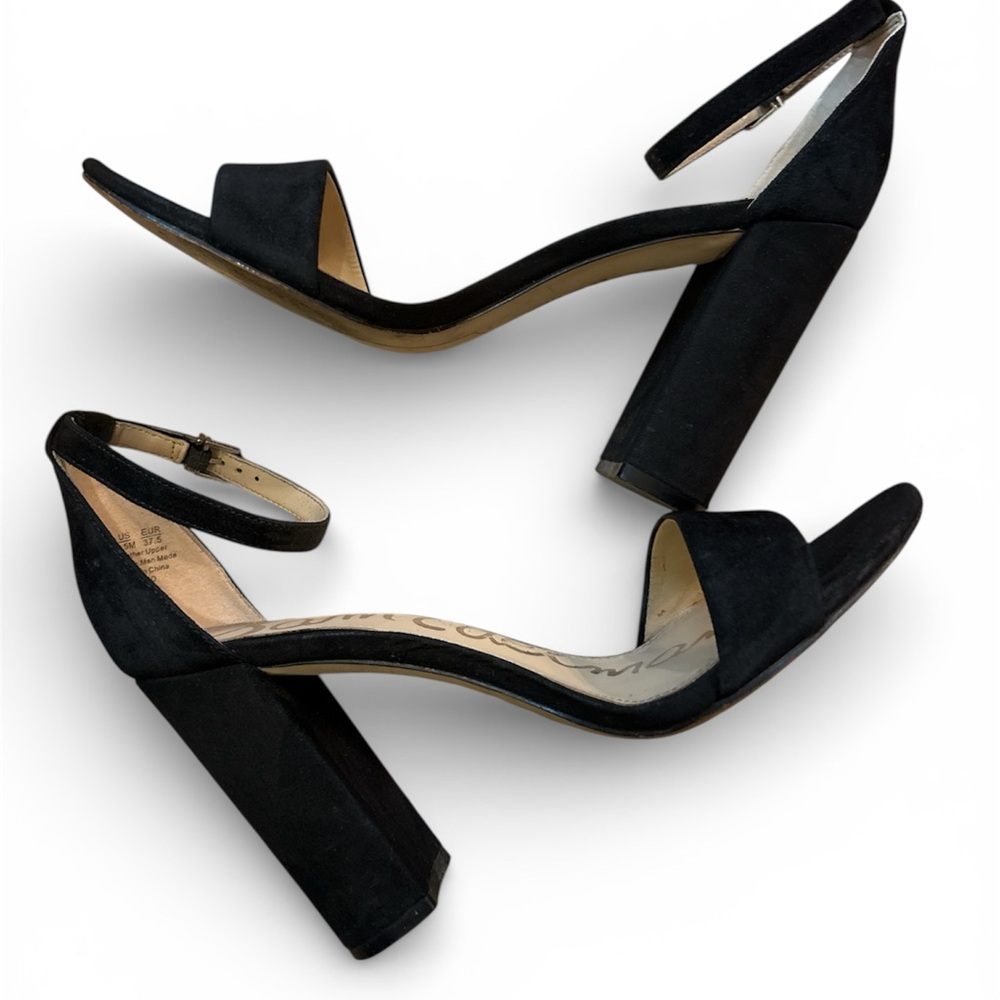 ✨ Sam Edelman Black Suede Ankle-Strap Heels ✨ - Picture 4 of 12